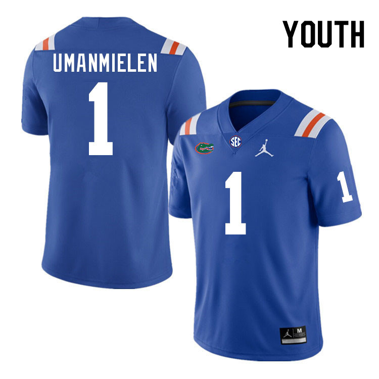 Youth #1 Princely Umanmielen Florida Gators College Football Jerseys Stitched Sale-Throwback - Click Image to Close